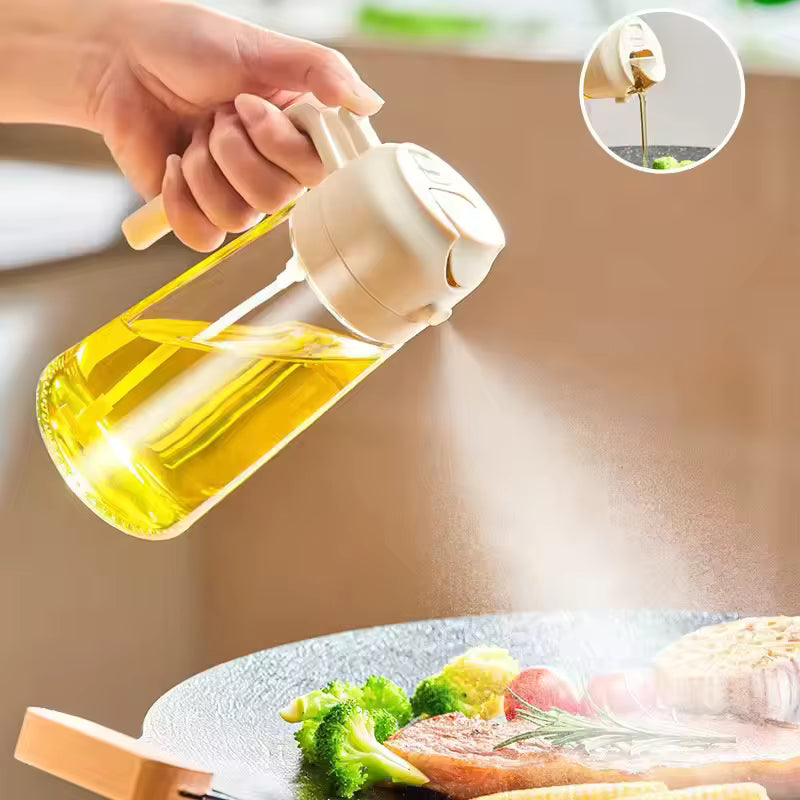 Spray de Óleo de Vidro 2 em 1 500ml para Cozinha e Churrasco