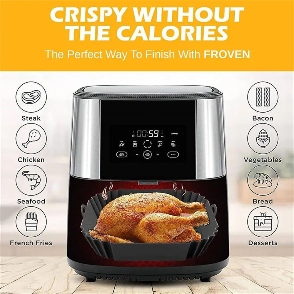 Forma de Silicone Reutilizável para Air Fryer