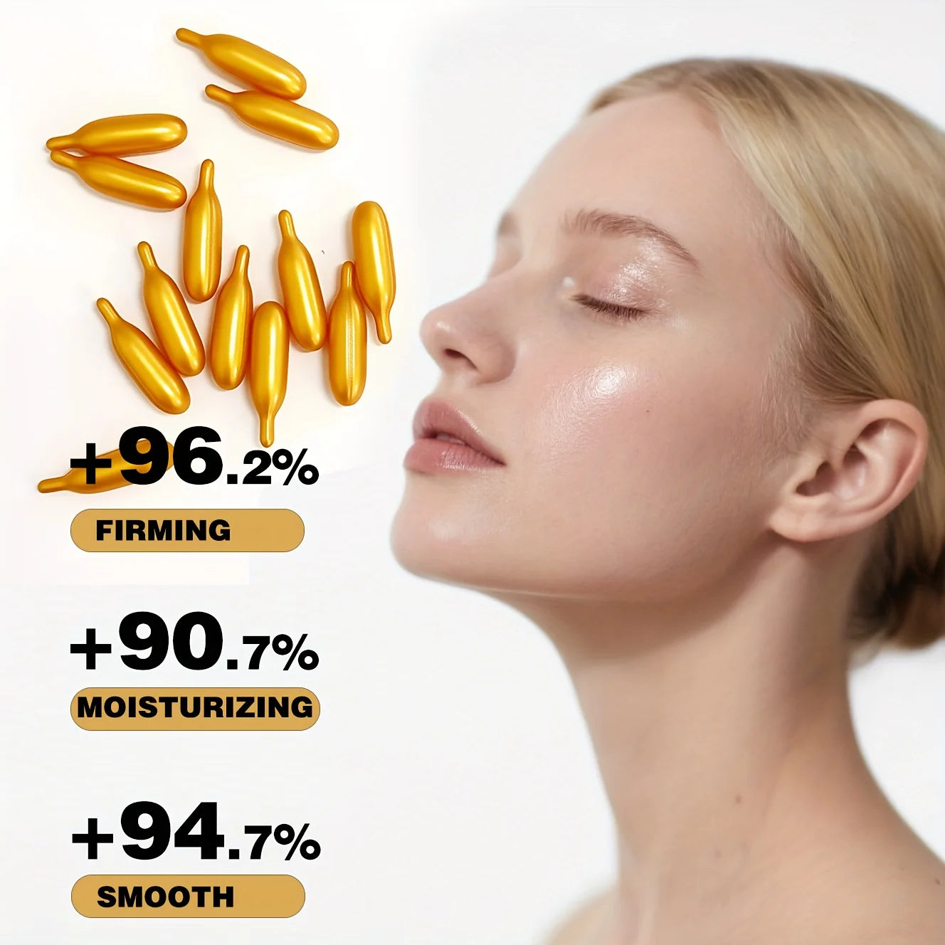 Cápsulas de sérum de Vitamina E de uso único, essência facial hidratante e nutritiva, para hidratação e cuidado da pele (90 cápsulas por frasco – 1 frasco).