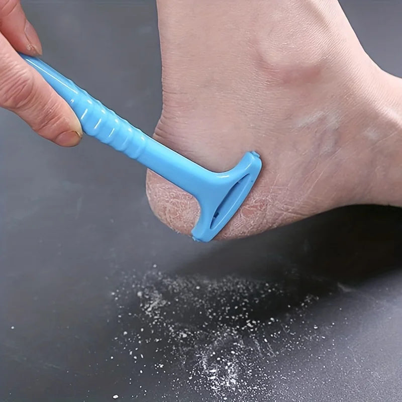 1 peça removedor de calos do calcanhar, ferramenta para remoção de pele morta dos pés, raspador de pedicure portátil em plástico para cuidados com os pés.