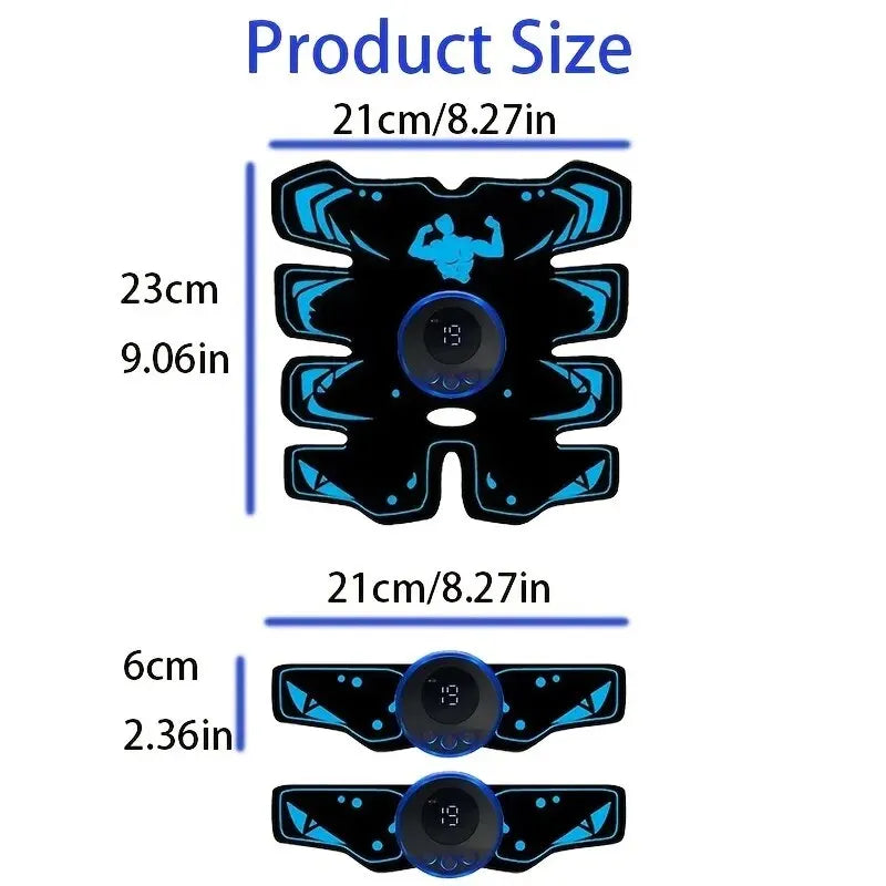 Treinador EMS 3 em 1 sem fio, recarregável via USB, para abdômen e braços. Estimulador muscular elétrico inteligente para tonificar e definir o corpo.