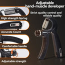 Fortalecedor de pegada ajustável de 5–60 kg, conjunto completo com contador, exercitador de punho, antebraço e mão para fortalecimento muscular.