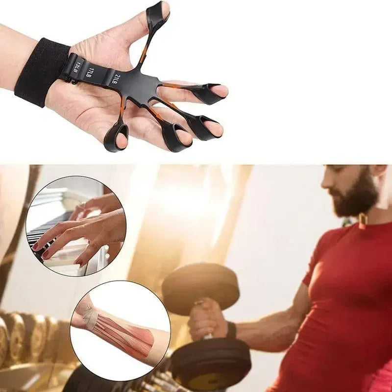 Treinador de dedos de silicone, expansor de 5 dedos e punho, para fortalecimento, recuperação e exercícios de flexão e extensão dos dedos e mãos.