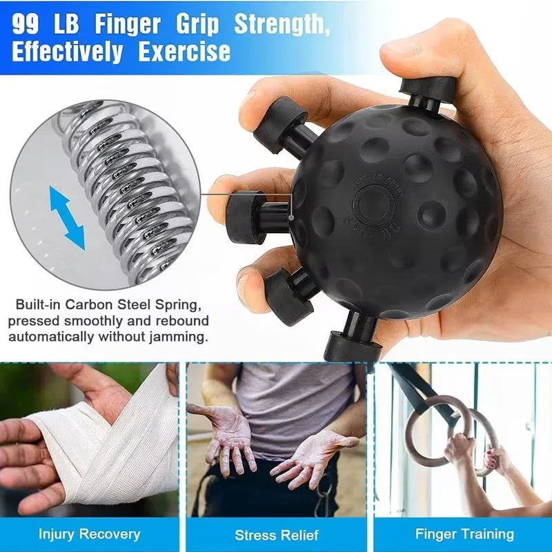 Treinador de dedos, exercitador de mãos e fortalecimento de pegada, fortalecedor de dedos para escalada em rocha, gripper/exercitador de mãos para treino de força e exercícios de fortalecimento.