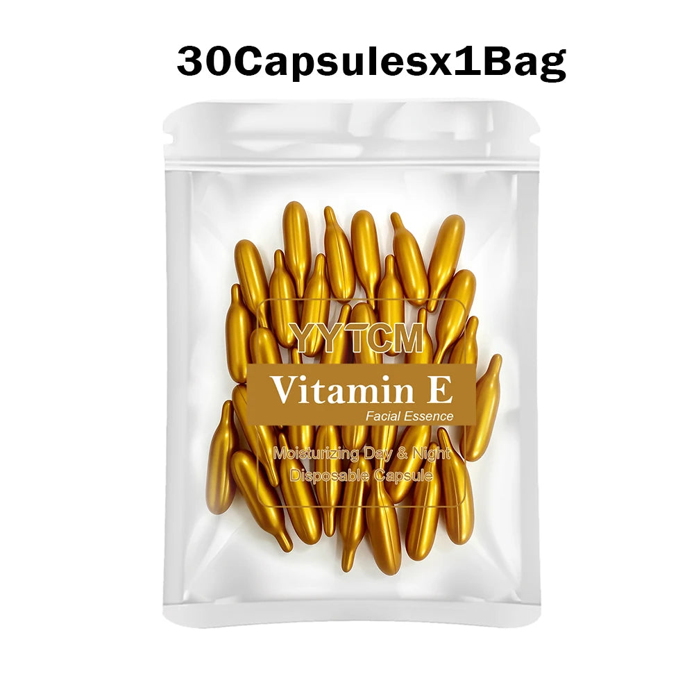 Cápsulas de sérum de Vitamina E de uso único, essência facial hidratante e nutritiva, para hidratação e cuidado da pele (90 cápsulas por frasco – 1 frasco).