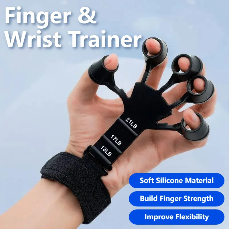 Treinador de dedos de silicone, expansor de 5 dedos e punho, para fortalecimento, recuperação e exercícios de flexão e extensão dos dedos e mãos.