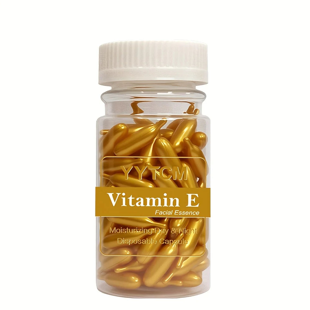 Cápsulas de sérum de Vitamina E de uso único, essência facial hidratante e nutritiva, para hidratação e cuidado da pele (90 cápsulas por frasco – 1 frasco).