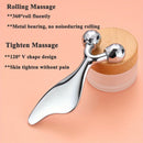 Massageador facial 3D 2 em 1 e ferramenta de Gua Sha, rolo frio para rosto, olhos e queixo, ferramenta para lifting e firmeza da pele, esculpir o rosto e cuidados de beleza.