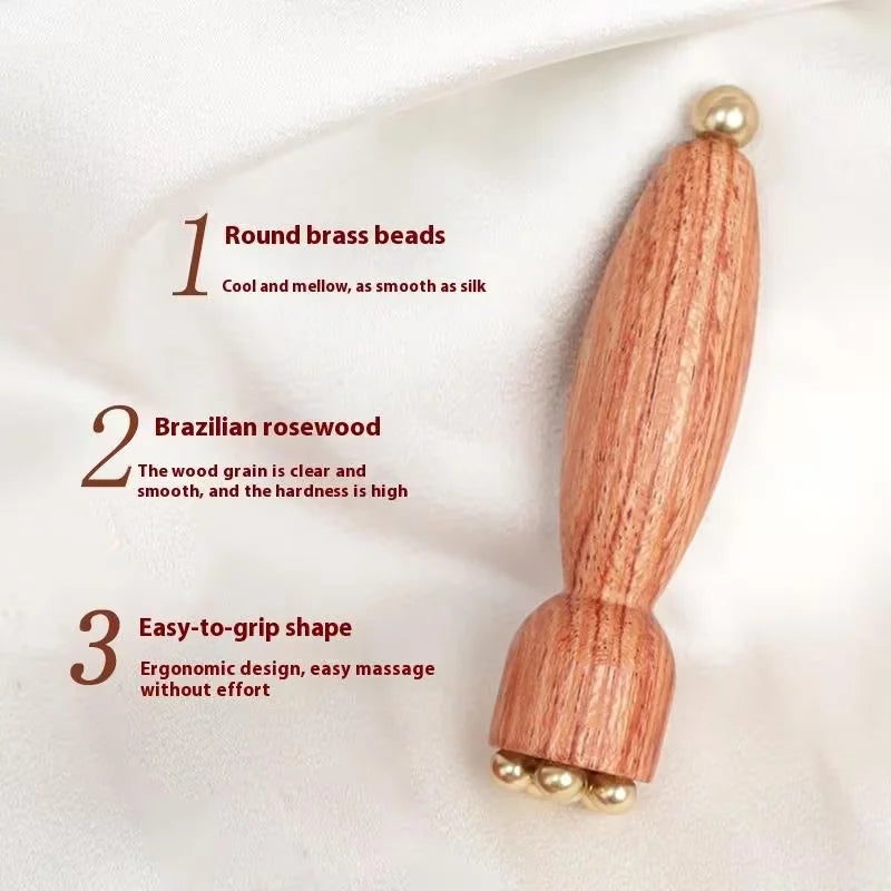 Ferramenta de Gua Sha de madeira – massageador facial de acupressão para inchaço, olheiras, cuidado da área sob os olhos, efeito lifting facial, pele sensível.