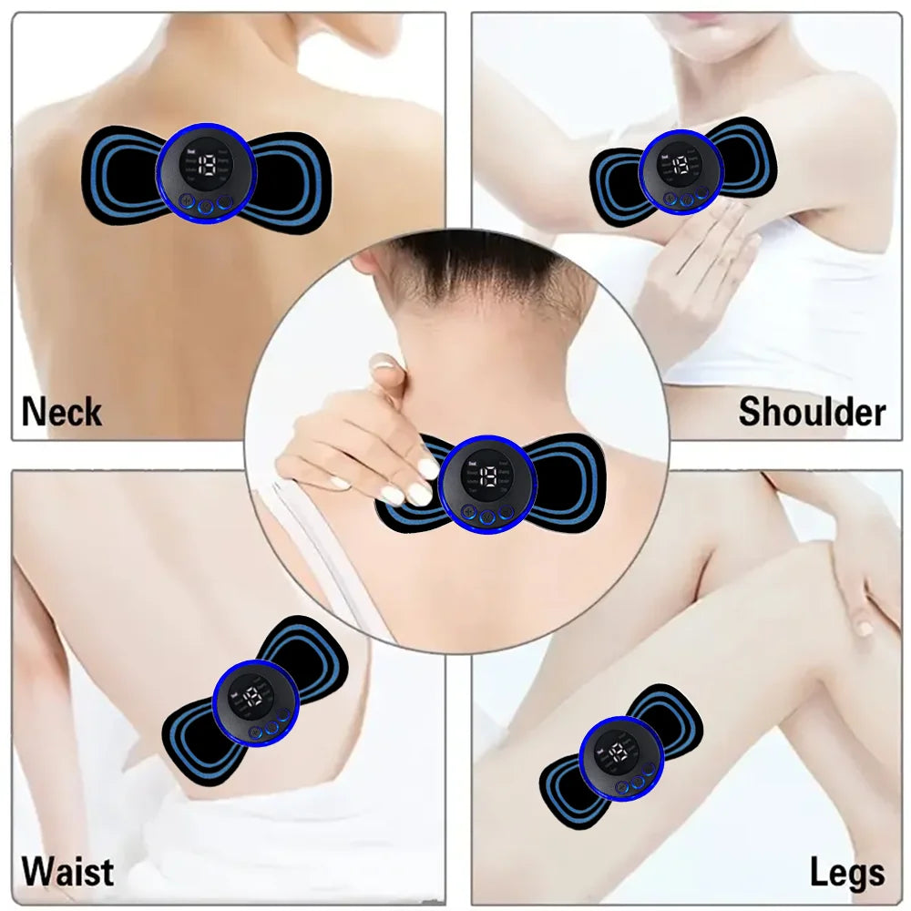Massageador de pescoço com controle remoto, portátil, elétrico inteligente, recarregável, massageador para ombros em formato de patch (adesivo), relaxamento muscular e alívio da fadiga.