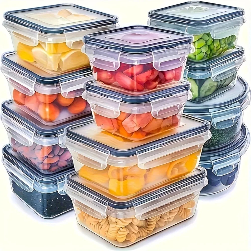 Kit 8 Potes Herméticos para Alimentos – BPA Free, Micro-ondas e Freezer