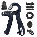 Fortalecedor de pegada ajustável de 5–60 kg, conjunto completo com contador, exercitador de punho, antebraço e mão para fortalecimento muscular.